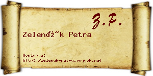 Zelenák Petra névjegykártya